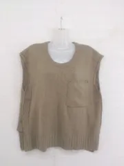 ◇ kutir クティール ニット ベスト サイズM ベージュ系 ブラウン系 レディース メンズ P  【1302160006281】