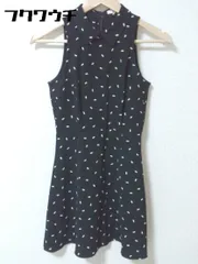 ◇ snidel スナイデル 総柄 膝丈 ノースリーブ ワンピース ネイビー ベージュ レディース 【中古】 【1002798903715】