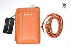 新品 カステルバジャック【シェスト】スマホケース 027101 オレンジ 本革 CASTELBAJAC ショルダーバッグ