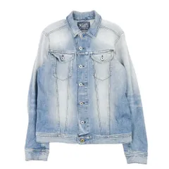 美品 DIESEL ディーゼル デニム ジャケット Gジャン ブルゾン アウター ヴィンテージライク ウォッシュ加工 JHOZ S インディゴ ブルー メンズ 古着 中古 USED