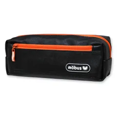 【ブラック×オレンジ MOG-BRK-71】 ペンケース 筆箱 mobus モーブス ブリックペンケース 合皮 ファスナー シンプル 大容量 ペンポーチ 高校生 中学生 小学生 男子 女子 男の子 女の子 おしゃれ 大人 ジュニア キッズ