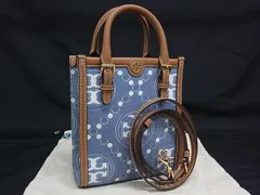■新品■未使用■ TORY BURCH トリーバーチ キャンバス×レザー 2WAY ハンドバッグ ショルダー 斜め掛け ネイビー系 FS2889