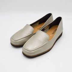 Figurino フィグリーノ  22.0cm モカステッチシューズ mer0227 シルバー フラットシューズ レディース 靴 SP1100
