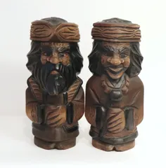 木製　木彫り　アイヌ　鈴　彫刻 木製木彫りアイヌ鈴彫刻