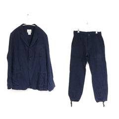 【中古A】KAPTAIN SUNSHINE キャプテンサンシャイン S / S メンズ セットアップ Fieldwrap Jacket Army Trousers 紺 ウール 麻 中古A 古着