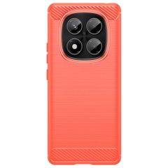 Redmi Note 14 Pro 5G ケース カーボン調 薄型 耐衝撃 ソフト ケース 【Color】レッド