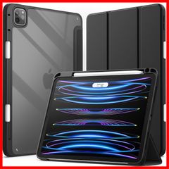 【人気商品】JETech iPad Pro 11 インチ ケース (2022/2021/2020/2018モデル) Pencil収納可能透明バックカバー 薄型 スタンド 衝撃吸収 タブレットカバー オートウェイク/スリープ機能 (ブラック)のサムネイル