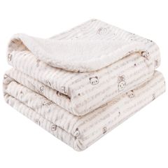 【特価商品】毛布 掛け毛布 ブランケット ひざ掛け おくるみ 赤ちゃん用 ふわふわ 男女兼用 80*110cm 保温性 ソフト ベビー 発熱二枚合わせ 丸洗いOK 抗菌防臭 防ダニ加工 (80*110cm)