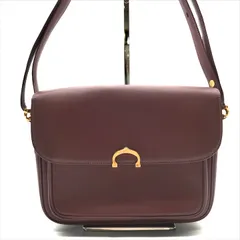 美品 Cartier カルティエ マストライン ショルダー バッグ ボルドー レザー レディース 斜め掛け k3280