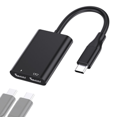 新品 サクラガレージ Xreal Hub ONEにも対応 air2 などのVRグラスで スマホやSwitchを 充電しながら使える USB-C分岐アダプター 【4K@60Hz +PD100W】 (ブラ