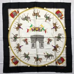 2504-141｜エルメス カレ 60 スカーフ シルク ネイビー マルチカラー 2504-141｜エルメス カレ 60 スカーフ シルク ネイビー マルチ