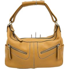【TOD’S/トッズ】ドライビング ワンショルダー ショルダーバッグ レザー ベージュ/シルバー金具 レディース 【中古】【真子質店】【BL】
