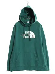 【お得なクーポン配布中!】 ノースフェイス プリント スウェット フード パーカー レディース L / 古着 アウトドア トレーナー プルオーバー 裏起毛 シンプル グリーン