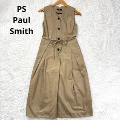 PS ポールスミス ウエストコードコクーンワンピース　ノースリーブ　ベージュ M PS Paul Smith ポールスミス ウエストコードコクーンワンピース