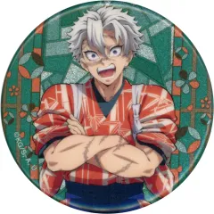 【中古】バッジ・ビンズ 不死川実弥(上半身) 「鬼滅の刃 in 東武動物公園 描き下ろし 動物稽古ver. トレーディンググリッター缶バッジ」