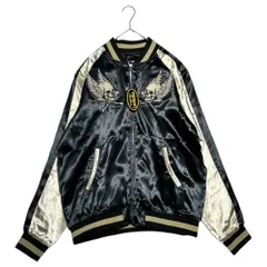 VANSON(バンソン) Wing Skull Reversible Souvenir Jacket ウィング スカル 刺繍 リバーシブル スーベニア ジャケット NV JK-701 L ブラック×ホワイト スカジャン ブルゾン 骸骨