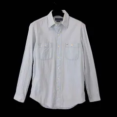 美品　ポロ ラルフローレン　丸襟コットンシャンブレーシャツ　4　長袖 楽天市場】90s □ POLO ポロ ラルフローレン チンスト付き