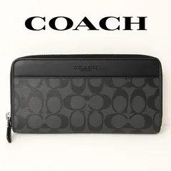 ⭐️新品未使用品✨COACH レザー ロゴブラック長財布 未使用級】 COACH コーチ 長財布 ラウンドジッパー レザー