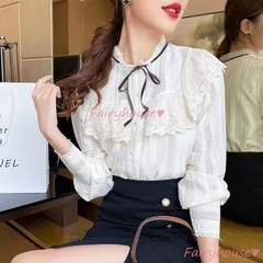 ブラウス レディース 長袖ブラウス 秋新作 オフィスブラウス レースリボン 上品 ゆったりTシャツ 白トップス 通勤OL 大人 50代 オシャレブラウス 40代 韓国風  vii3v055737