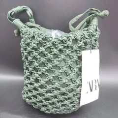 ◇ Θ ZARA ザラ 個性派デザイン ハンド/ショルダーバッグ グリーン系 レディース メンズ E  【1507250007395】