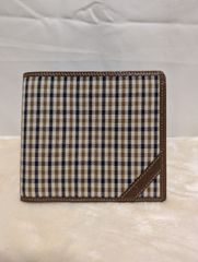 Aquascutum 札入れ キャンバス チェック柄 アクアスキュータム