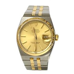 ロレックス 17013 ROLEX オイスタークォーツ デイトジャスト メンズ 腕時計 SS YG コンビ シャンパンゴールド文字盤 ブランド【中古】