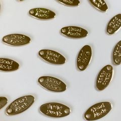 【20個】長円形　ハンドメイドタグ チャームパーツ
