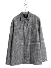 【お得なクーポン配布中!】 00s ローレン ラルフローレン チェック シャツ ジャケット レディース M サマー ウール 千鳥格子 長袖シャツ ボックス きれいめ カジュアル