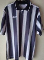 M adidas ストライプ柄 光沢 ウェア ゲームシャツ 古着 80s 90s 古着 USED アディダス old adidas