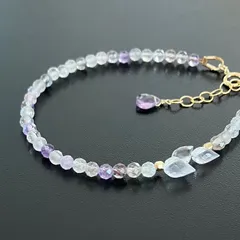 エレスチャルクォーツ＆つぼみアメジストのブレスレット【14kgf】