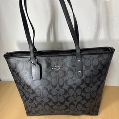 ◎COACH コーチ トートバック シグネイチャー グレー ブラック レザー  G1939-F58292