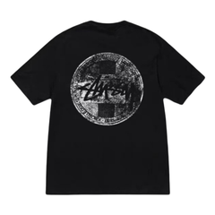 STUSSY ステューシー 24SS Dot Stamp Tee ドットスタンプ Tシャツ 半袖 ヴィンテージ加工 男女兼用 メンズ レディース ユニセックス 綿100% ストリート 新品 正規品 黒
