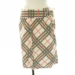 バーバリー ロンドン BURBERRY LONDON タイトスカート ひざ丈 ノバチェック ウエストリボン 36 S マルチカラー /KQ