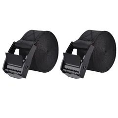 【新着商品】(ブラック 地震対策グッズ 自動車 荷造りバンド 耐震ベルト - にじめベルト ベルト 梱包 バイク 2本 タイダウンベルト 転倒防止 荷締バンド 固定ベルト 1m) ラチェット式ベルト ラッシングベルト 荷締めベルト TRIWONDER