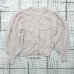 ◇ ⊇ ナイスクラップ 可愛い系 長袖 ノーカラーニットカーディガン サイズF ピンク系 レディース E  【1508250003394】