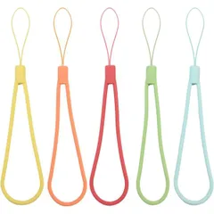 シリコン ストラップ 【5色5本セット】 Bタイプ スマホ 携帯 落下防止 手首 防水 伸縮性 シンプル ハンドストラップ SCP-002
