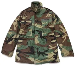 80s 米軍 U.S.ARMY パッチ付き ウッドランドカモ M-65 フィールドジャケット XS-R★04 オールド ビンテージ ミリタリー ワッペン