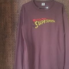DC COMICS　スーパーマン　ロゴプリント　サーマルロングTシャツ　サイズＭ相当
