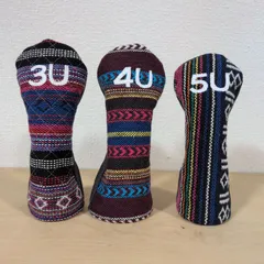 ゴルフヘッドカバー　ユーティリティ用3点セット　ハンドメイド