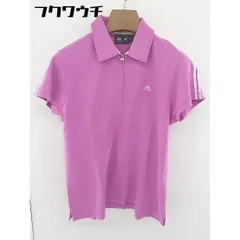◇ adidas アディダス ハーフジップ 半袖 ポロシャツ サイズOT ピンク ホワイト系 レディース  【1109220013735】