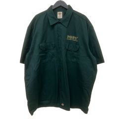 GM723 大きいサイズ Dickies ディッキーズ 半袖 シャツ トップス 羽織り グリーン系 メンズ 2XL