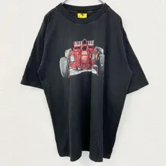 古着 used　FERRARI　フェラーリ　半袖カーデザイン両面プリントTシャツ　F1　自動車　黒　ブラック　XLサイズ