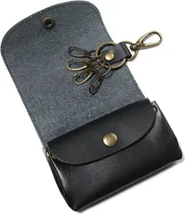 本革幸房 キーケース メンズ レザーソムリエ監修／整理収納アドバイザー監修 キーホルダー 小銭入れ レディース ブラック((11)ブラック)