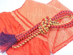 【一輝堂】【着物】 和装小物 帯締め 帯揚げ セット 帯締 帯揚 振袖用 総絞り 丸組 変わり組 撚り房 金糸 24W-1916