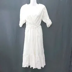 ◇ ◎ 31 Sons de mode 裏地あり おしゃれ 五分袖 ロング丈 ワンピース サイズ36 ホワイト レディース E  【1405140032703】