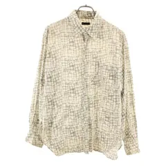 テットオム 総柄 長袖 シャツ ベージュ系 TETE HOMME シワ加工 メンズ 【中古】  【230501】