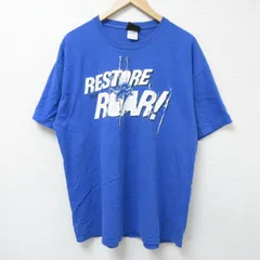 XL/古着 リーボック 半袖 ビンテージ Tシャツ メンズ 00s ROAR 大きいサイズ コットン クルーネック 青 ブルー 25jun12 中古