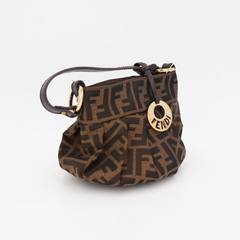 フェンディ FENDI ズッカ柄 ハンドバッグ キャンバス ブラウン 8BK044 レディース