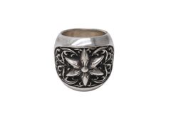 極美品 CHROME HEARTS クロムハーツ クラシック オーバルスターリング 重量約34.2g サイズ12号 .925/2002刻印 シルバ−925 中古 4b001869