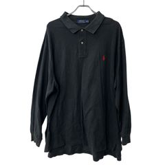 POLO RALPH LAUREN 長袖 ポロシャツ 3XL ブラック ポロラルフローレン ビッグサイズ 鹿子 古着卸 アメリカ仕入 a708-5028